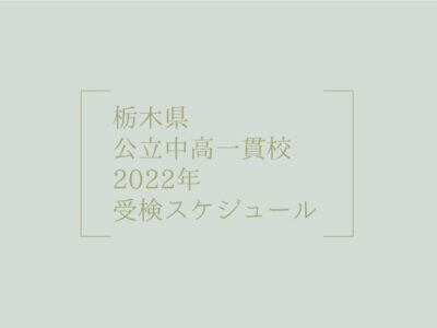 栃木県 公立中高一貫校 2022年受検スケジュールの画像